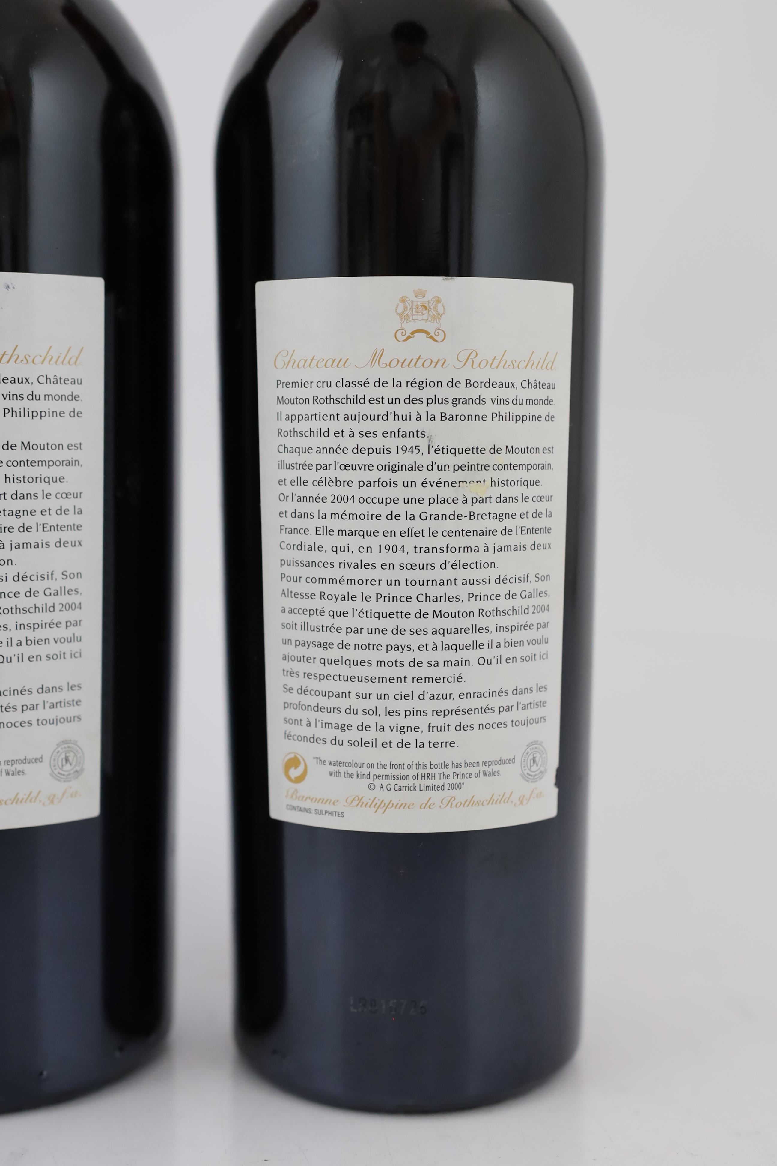 Two bottles of Chateau Mouton Rothschild, 2004